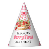 Chapeaux De Fètes Strawberries and pink bow Berry First Birthday (Devant)
