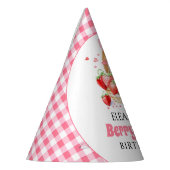 Chapeaux De Fètes Strawberries and pink bow Berry First Birthday (Gauche)