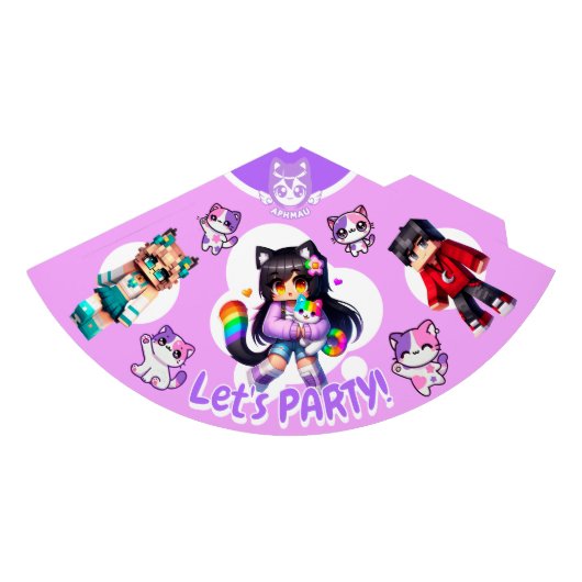 Chapeaux De Fètes Style Aphmau, Fille d'Anniversaire, Jeu mignon, Mi (Devant)