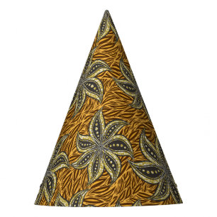Chapeaux De Fètes Style Batik Floral Abstrait africain