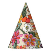 Chapeaux De Fètes Super des années 70, orange, rose et vert (Gauche)