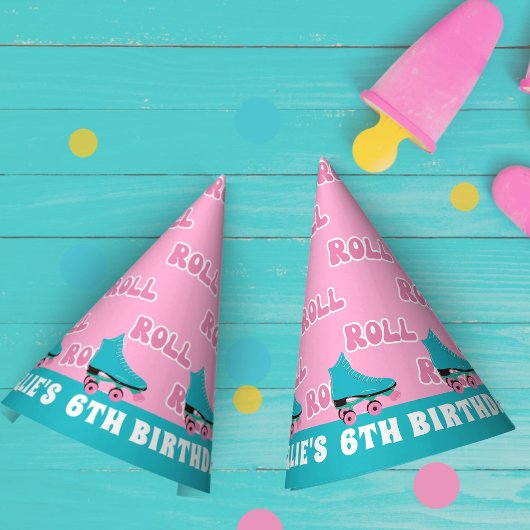 Chapeaux De Fètes Super Retro Rainbow Roller Patinage Anniversaire