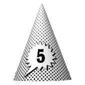 Chapeaux De Fètes Superhero Dot Comic - Editable Age Speech Buble (Devant)