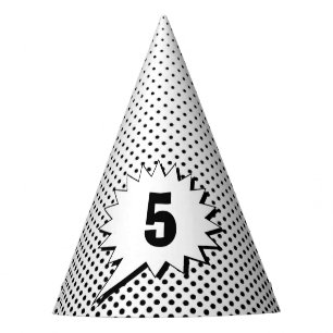 Chapeaux De Fètes Superhero Dot Comic - Editable Age Speech Buble