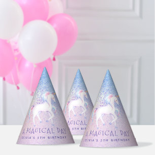 Chapeaux De Fètes Sweet Rainbow Unicorn Glittery fête d'anniversaire
