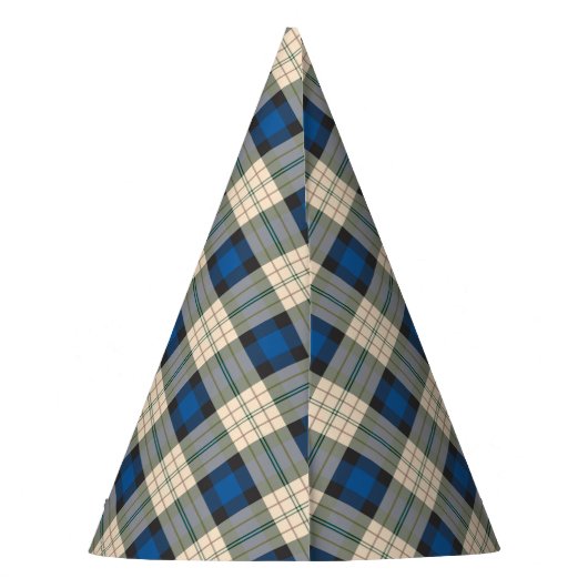 Chapeaux De Fètes Tartan plaids motif - beige bleu traditionnel (Dos)