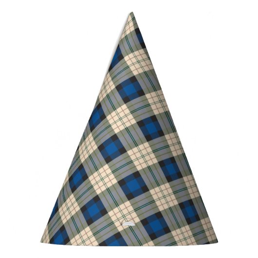 Chapeaux De Fètes Tartan plaids motif - beige bleu traditionnel (Gauche)