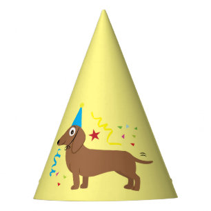 Chapeaux De Fètes Teckel avec le casquette d'anniversaire