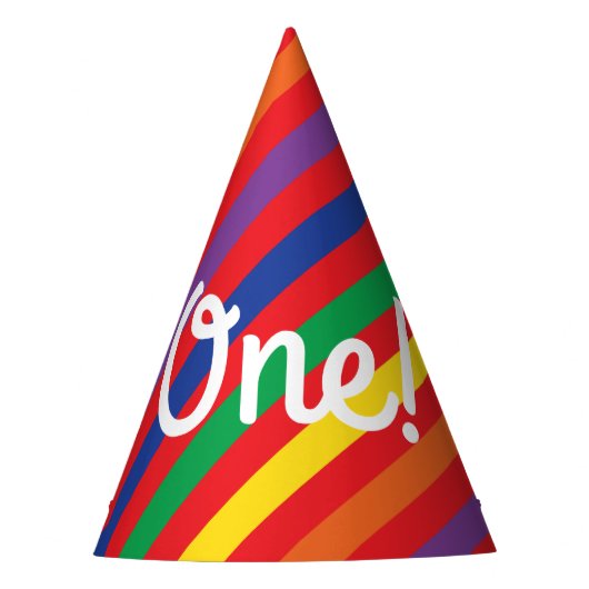 Chapeaux De Fètes Teddy Bear Rainbow Cute 1ère fête anniversaire (Devant)