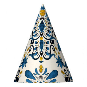 Chapeaux De Fètes teinture à cravate Ikat, aquarelle tribale