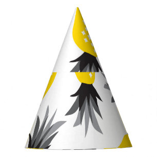 Chapeaux De Fètes Texture ananas, Motif d'été Vintage.