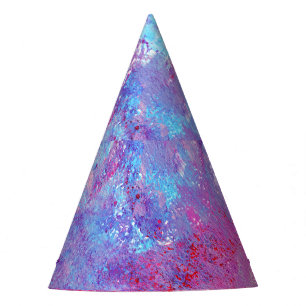 Chapeaux De Fètes Texture créative bleu-rose, taches de peinture.