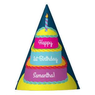 Chapeaux De Fètes Thème de 1ère fête coloré de Cake Cute