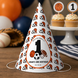 Chapeaux De Fètes Thème de sports avec ballon pour le 1er anniversai