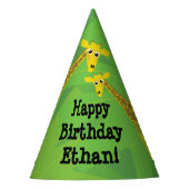 Chapeaux De Fètes Thème Safari anniversaire - girafes (Devant)