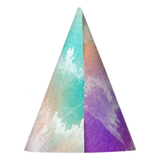 Chapeaux De Fètes Tie Dye Pastel Rose Orange Turquoise Violet Annive (Dos)