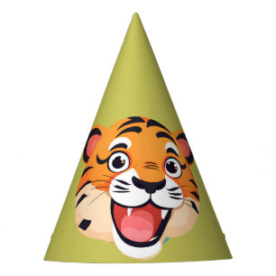 Chapeaux De Fètes Tigre mou Visage safari jungle sauvage Fête d'anni