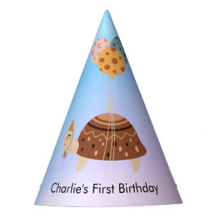 Chapeaux De Fètes Tortue avec 3 ballons colorés anniversaire