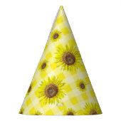 Chapeaux De Fètes Tournesol de guingan de jaune de casquette de fête (Gauche)