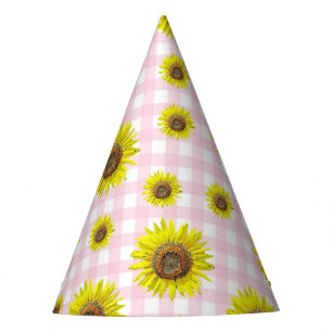 Chapeaux De Fètes Tournesol de guingan de rose de casquette de fête
