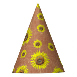 Chapeaux De Fètes Tournesol de jaune de brun de casquette de fête