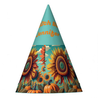 Chapeaux De Fètes Tournesol personnalisé Casquette d'anniversaire, C