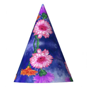 Chapeaux De Fètes Trois couleurs Gerberas Casquette de fête