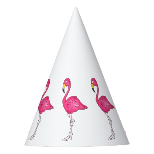 Chapeaux De Fètes Tropical Island Hot rose Flamant rose Bird Print P (Devant)