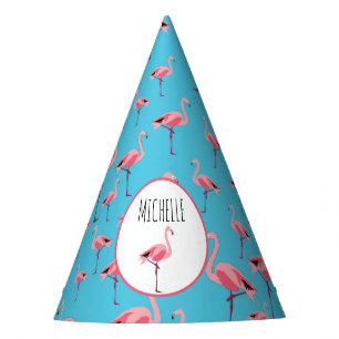 Chapeaux De Fètes Tropical Summer Pink Flamingo modèle Anniversaire
