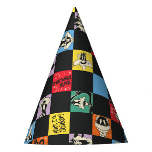 Chapeaux De Fètes TUNES LOONEY™ en noir et blanc en Checker coloré