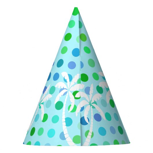 Chapeaux De Fètes Turquoise Aqua Blue Lime Green À petits pois Motif (Dos)