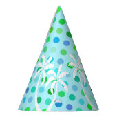 Chapeaux De Fètes Turquoise Aqua Blue Lime Green À petits pois Motif (Gauche)