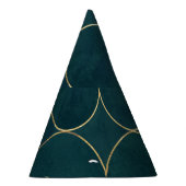 Chapeaux De Fètes Turquoise foncé, Cercles d'or Aquarelle. (Droite)