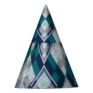 Chapeaux De Fètes Turquoise géométrique Rhombic Motif sans couture