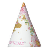 Chapeaux De Fètes Tutu T-Rex Dinosaur Rose Floral Or Anniversaire (Droite)