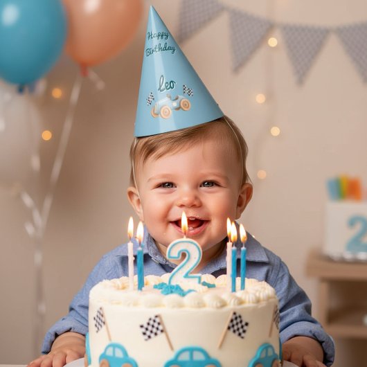 Chapeaux De Fètes Two Fast Racing Car Boy 2nd Birthday Personalized
