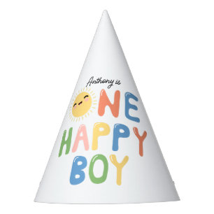 Chapeaux De Fètes Un garçon heureux Invitation d'anniversaire 1er An