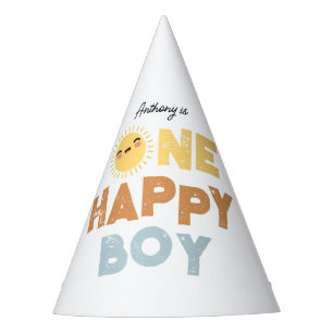 Chapeaux De Fètes Un garçon heureux Invitation d'anniversaire 1er An