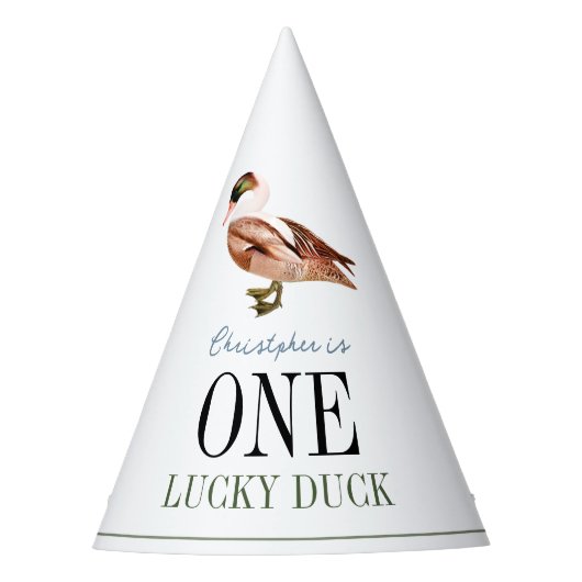 Chapeaux De Fètes Un Lucky Duck Classic Boy 1er Anniversaire (Devant)