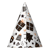 Chapeaux De Fètes Un Motif de Noël noir et blanc (Dos)