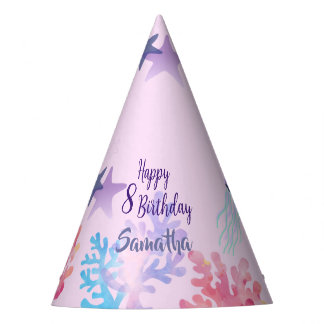 Chapeaux De Fètes Under the Sea Party Hats  Pink and Purple Birthday