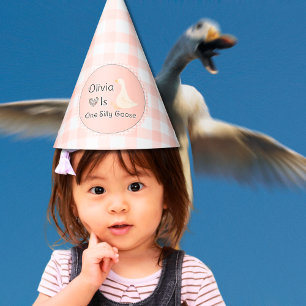 Chapeaux De Fètes Une fille d'oie sotte premier anniversaire Casquet