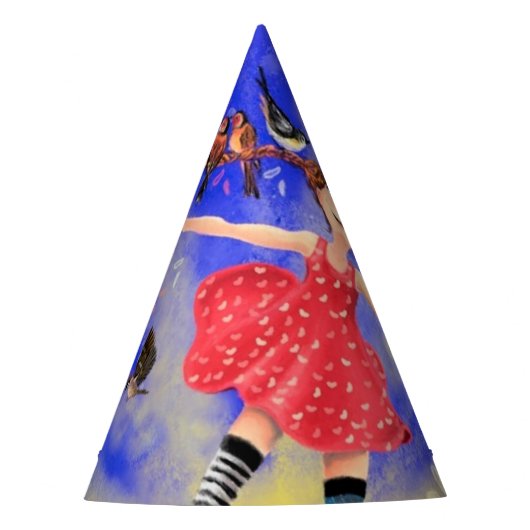 Chapeaux De Fètes Une joyeuse fille aux oiseaux (Devant)