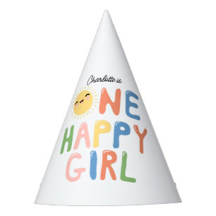 Chapeaux De Fètes Une joyeuse fille Invitation d'anniversaire 1er An