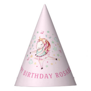Chapeaux De Fètes Unicorn Ballerina Girly PInk fête d'anniversaire