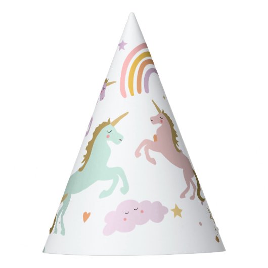 Chapeaux De Fètes Unicorn Magical Rainbow Celebration Fille Annivers (Devant)
