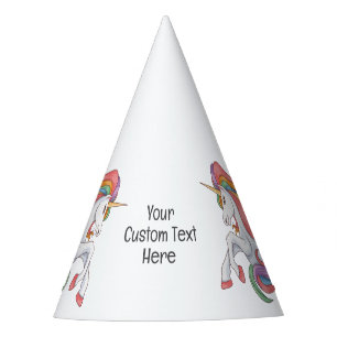 Chapeaux De Fètes Unicorne couleur texte personnalisé