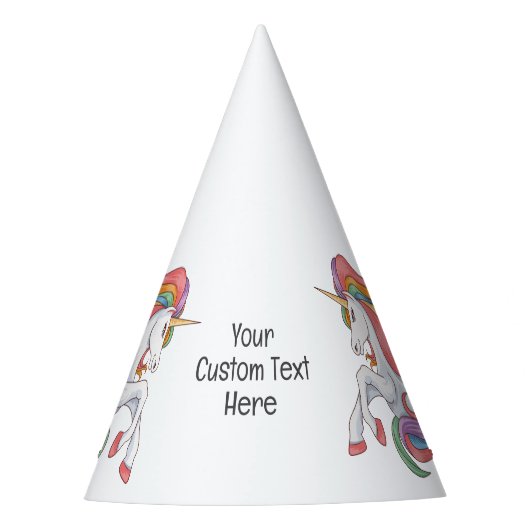 Chapeaux De Fètes Unicorne couleur texte personnalisé (Devant)