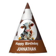 Vache Joyeux anniversaire Brown et blanc