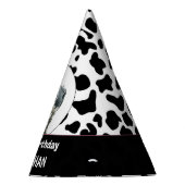 Chapeaux De Fètes Vache Joyeux anniversaire noir et blanc (Droite)